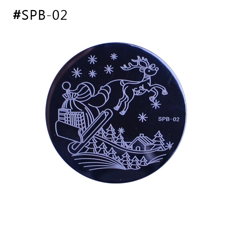 Christmas Nail Stamping Plates Nail Stamp Polish Image Nail Art Image 55mm Stamp Stamping Manicure Template Tools: SPB-02
