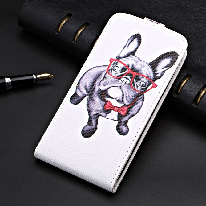 Business Vintage Flip Case For Digma LINX Base 4G Case 100% Special Cover PU and Down Plain Cute phone bag: dog