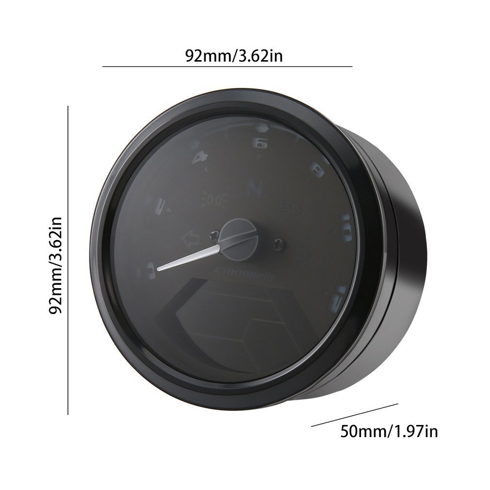 Odómetro Digital LCD Universal, velocímetro, tacómetro, indicador de engranaje, motocicleta, Scooter, carrito de Golf ATV, novedad de , 12000, RMP, kmh/mph