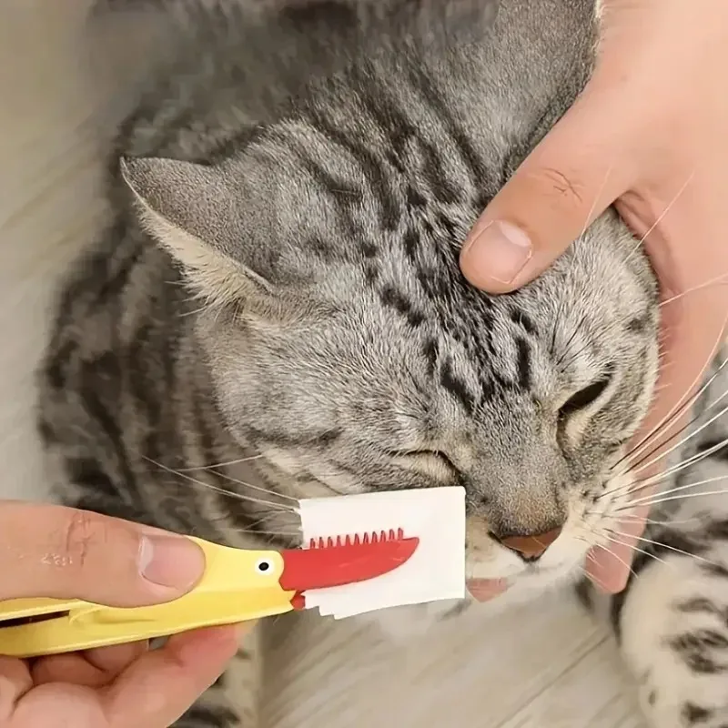 1 unidad de cepillo suave de silicona para gatos y perros, cepillo para blanquear los ojos, peine para limpieza de ojos, Clip para caca, cepillo suave, suministros para mascotas, cepillo anudado para perros y gatos