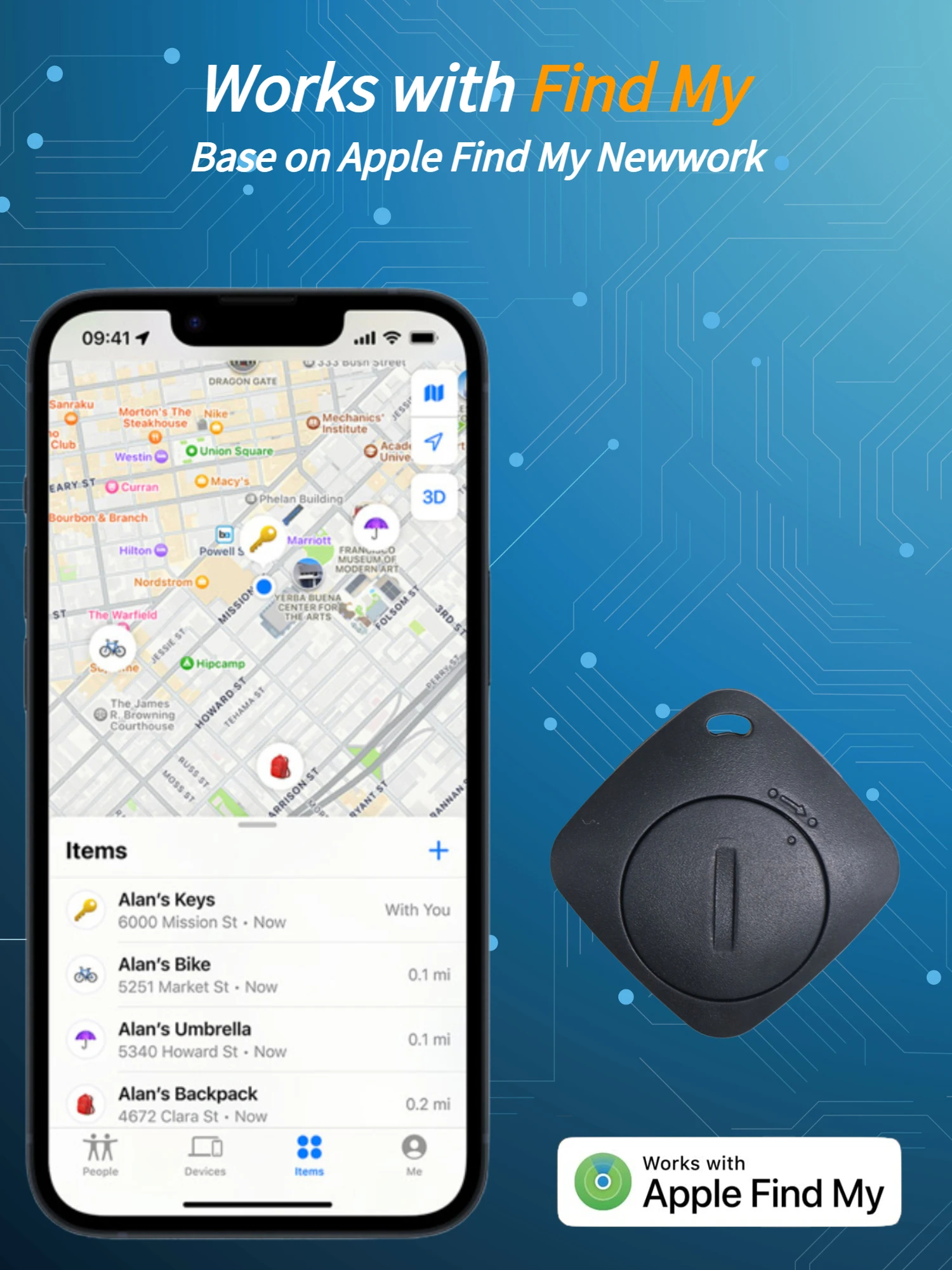 El localizador AIYATO funciona con Apple Find My App, rastreador y buscador de llaves para llaves perdidas, bolsos, carteras, equipaje, solo para IOS