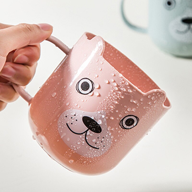 1 st tecknade babymuggar dricksvatten borsta tänder tvättmugg barn spädbarn baby mjölkkopp med handtag hushållsprylar verktyg