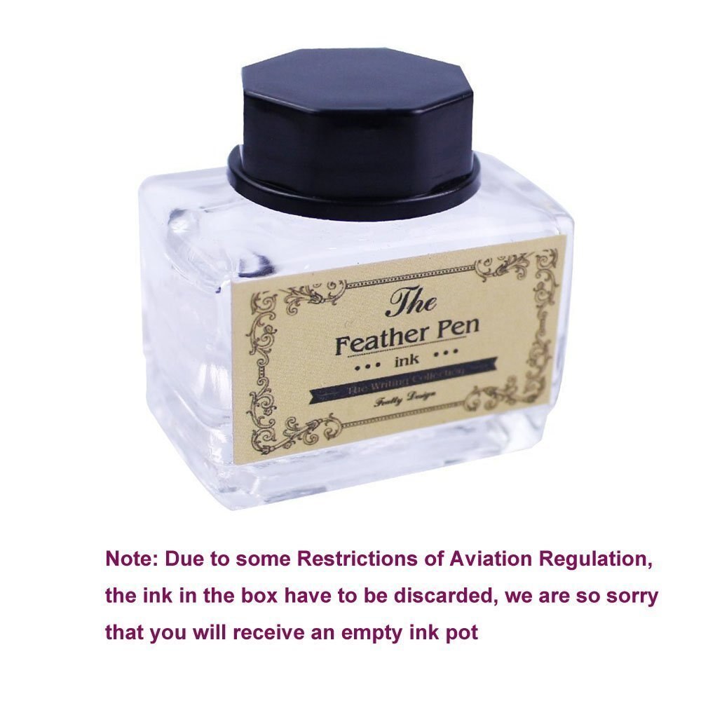 Vintage Antique Feather Dip Pen Metal Nibbed Ink Writing Quill Pen Retro Scrapbooking Feather Pen Set Birthday