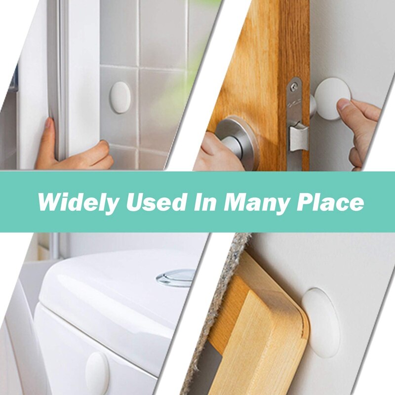 8 Pack Door Stopper Wall 1.57 inch Round Soft Rubber Door Stop Silicon Wall Protector Self Adhesive Door Bumper