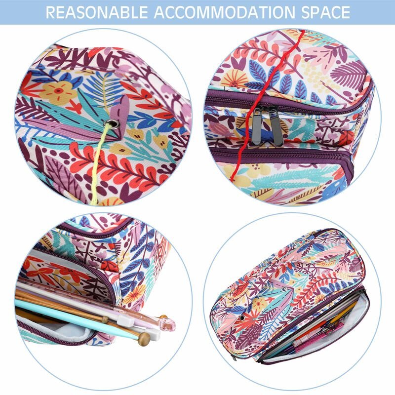 Sac de rangement carré en laine, étui de rangement pour fil à crochet, sac de rangement de style pastoral pour accessoires de couture, rangement de chambre à coucher