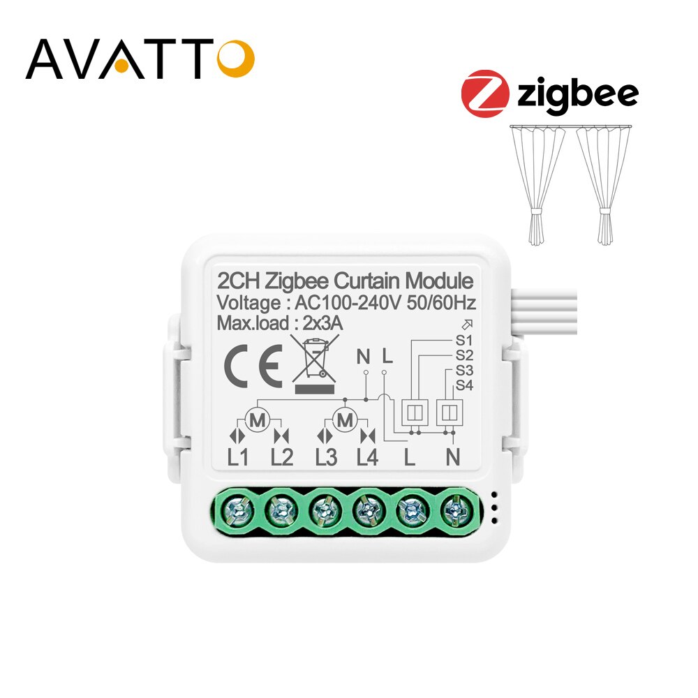 AVATTO – Module de rideau Tuya Zigbee pour volet roulant, application Smart Life, interrupteur de rideau à distance, fonctionne avec Google Home Alexa