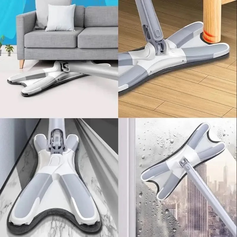 X Type Flat Floor Mop Microfiber Dweil Met Zelfwringende Stofzwabber Houten Vloerreiniger Dweil Droge Natte Dweil Met Verwijderbare Wasbare Pad