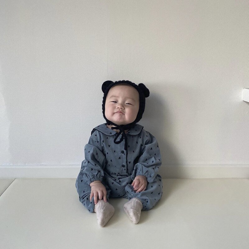 5515 Popular Baby Girl Corduroy One Piece Clothes Autumn Winter Double Layer Baby Boys Climbing Clothes 0-24M Bodysuit