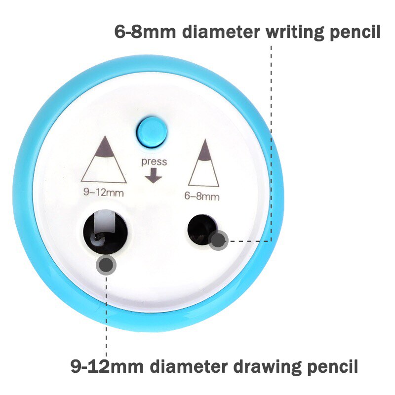 Tenwin 8016 elektrisk auto-blyantspidser to-huls batteridrevet sharpener 6-12mm diameter skrive- og tegneblyanter