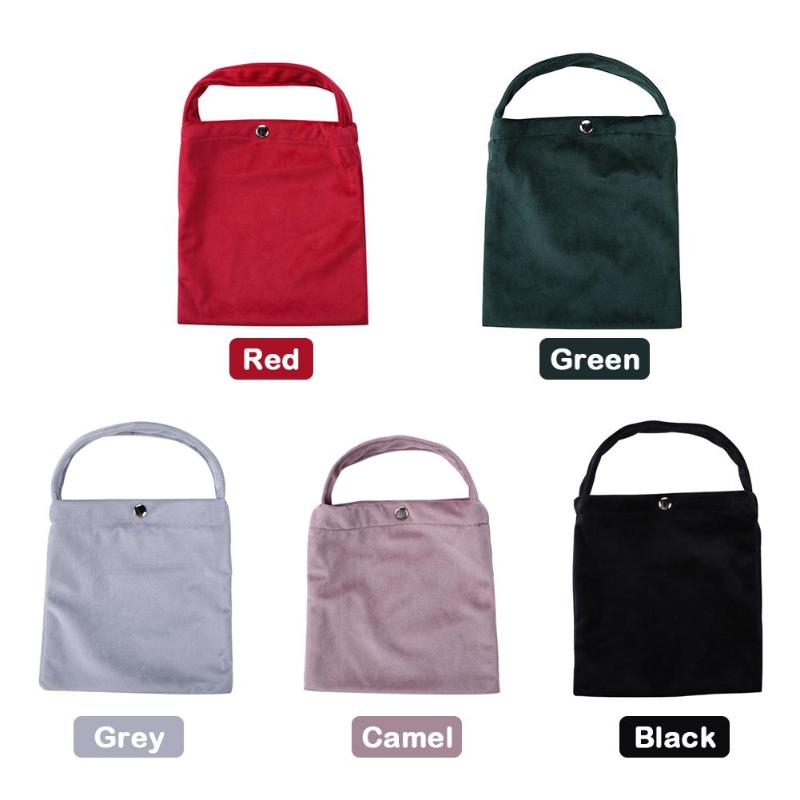 Portable Smooth Nordic Style Velvet Storage Bag Pocket Handbag Dust Bag