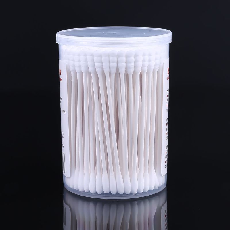180Pcs Baby Swabs Cotton Double End Swab Disposable Thin Stick Cleaning Tools