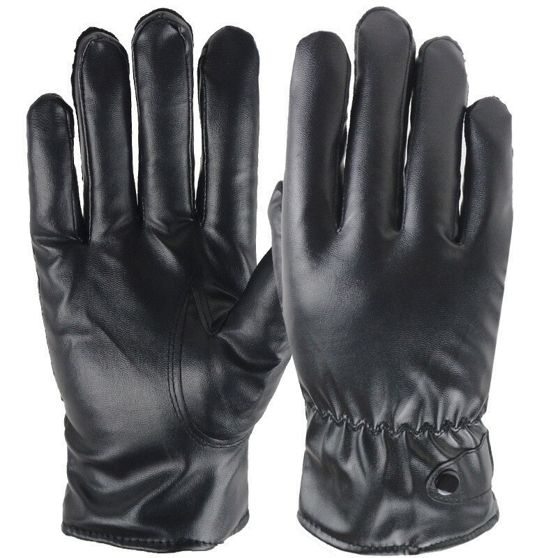 Guantes de invierno para hombre, de lujo, de piel sintética, Cachemira, guantes cálidos para conducir, resistentes al agua, para exteriores