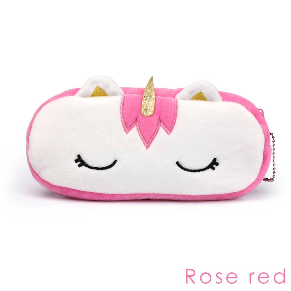 1Pcs Portatile Del Gatto Del Fumetto di Trucco Del Sacchetto Della Moneta di Stoccaggio Custodia da Viaggio di Trucco Flanella Del Sacchetto Sveglio Del Sacchetto Cosmetico Custodie per Le Donne ragazze: Style2-Rose Red