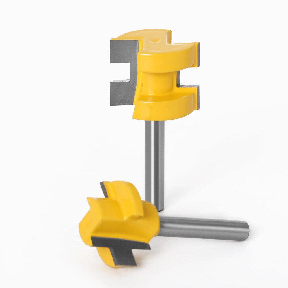 2 stk 1/4 &quot; 6mm 8mm skaft overfræser bits t-slids firkantet tand tap bit fræser fræser udskæring fræser bits til træbearbejdningsværktøj