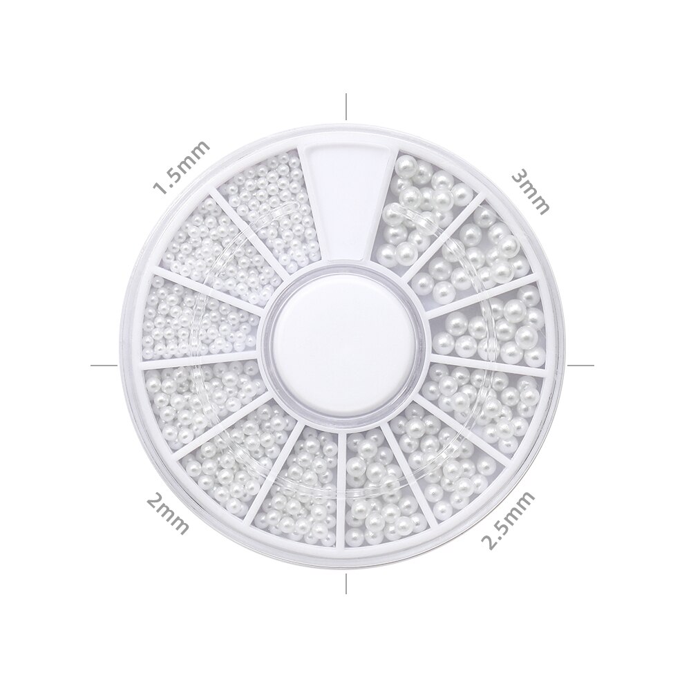HNUIX-Cuentas 3d de diamantes de imitación para decoración de uñas, adornos para manicura de salón de belleza, color blanco, mezcla de tamaños: 05
