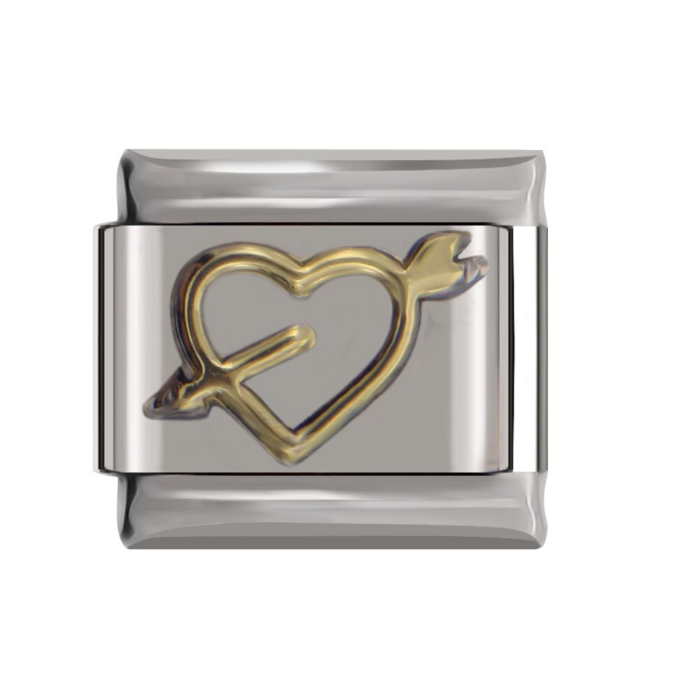 Fyour Original Romantic Love Heart Charm Links Fit 9mm Bracelet Stainless Steel Diy Making DJTop14: C6