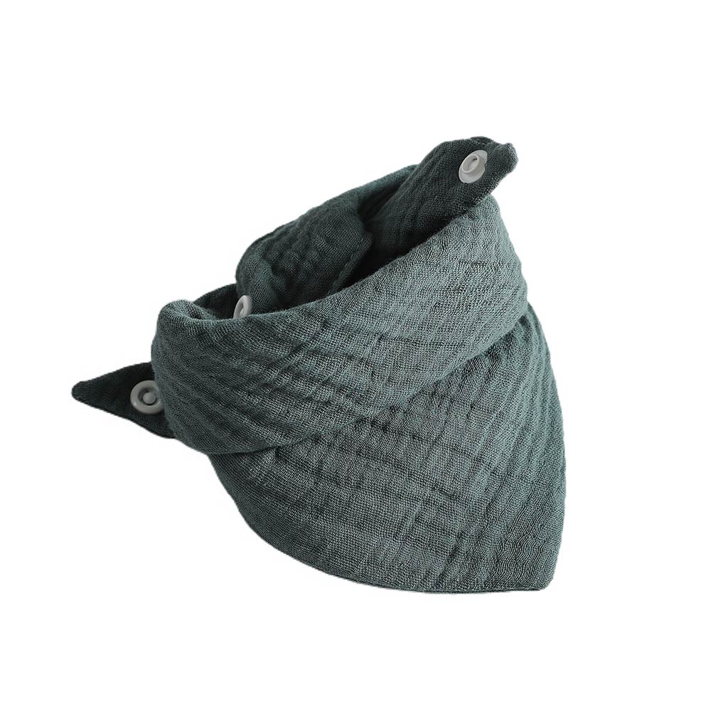 Bavaglini in mussola per bambini sciarpa a triangolo morbido cotone solido Saliva asciugamano ragazzi ragazze grembiule da alimentazione Bandana Drool neonato Burp vestiti: Gray green