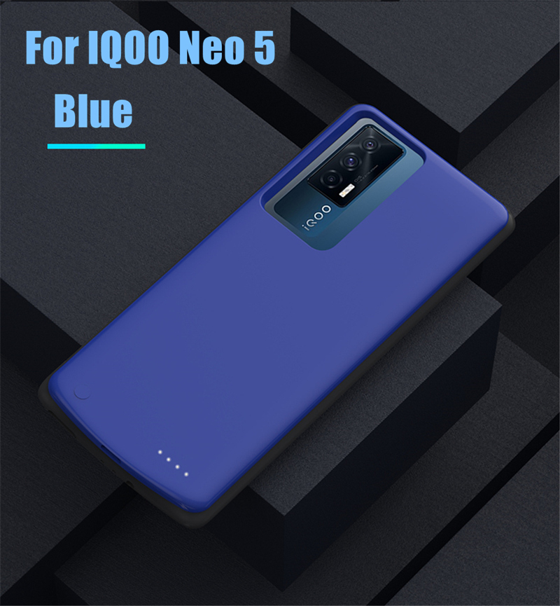 Portable Power Bank Cover For OPPO IQOO Neo 5 5S 5 SE Smart Battery Cases 6800mAh Externel Battery Powerbank Charging Cover Case: Dark Blue