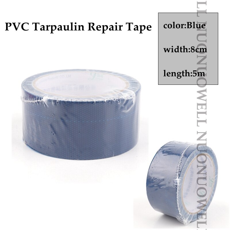 Pe pvc presenning reparation tape regntæt klud have gårdhave sukkulenter lastbil vandtæt parasol klud: Pvcblue 8cm bredde