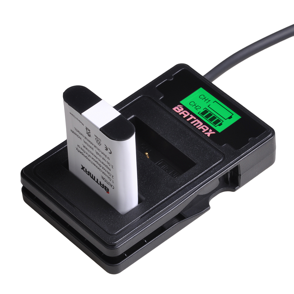 Batmax 1850 mah en -el23 el23 batteri+lcd usb dobbelt oplader med type c port til nikon coolpix  p900, p610, p600, b700, s810c kamera