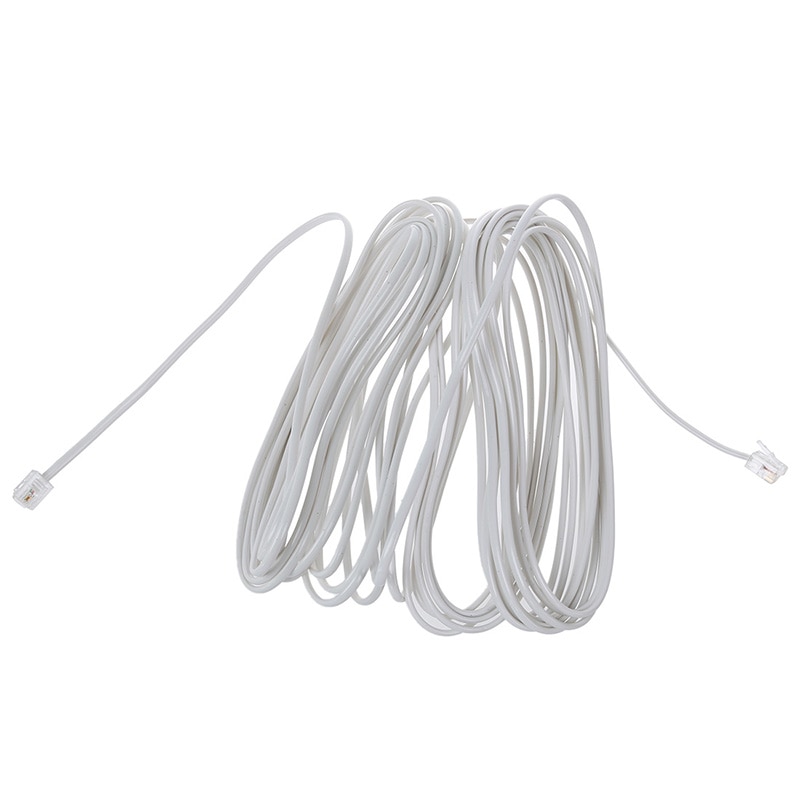 9M 30ft RJ11 6P2C Modulaire Telefoon Telefoon Kabels Draad Wit