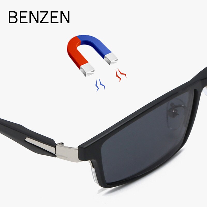 BENZEN 5 In 1 Magnet Polarisierte Clip Brille Rahmen Männer TR90 Optische Myopie Clip Gläser Für Männer Brillen Rahmen B5535