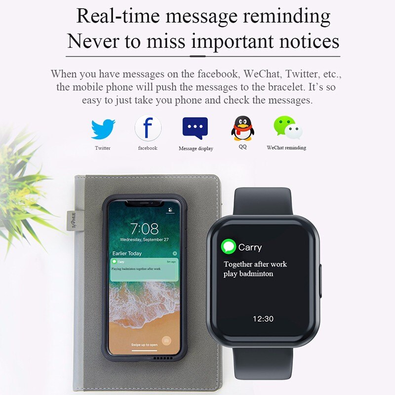 T88 Smart Bracelet with Pressure Measurement Cardio Bracelet Heart Rate Monitor Wristband Fitness Tracker Waterproof Smart Band