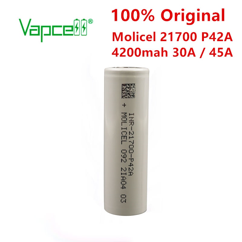 original li ion battery molicel 21700 4200mah 30A / 45A P42A 3.7V cell rechargeable batteries for flashlight