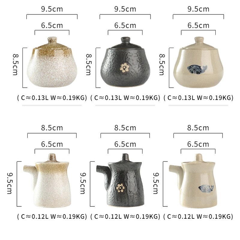 Vintage Kruiden Pot Set Spice Jars Azijn Fles Huishouden Keukengerei Porselein Mini Zout En Peper Shakers