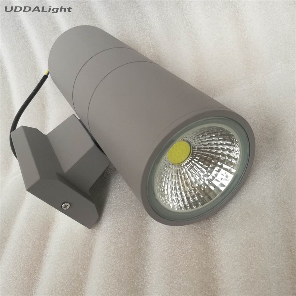 Led-Wand Im Freien Licht Up Down IP65 Lichter auf Die Wand Wasserdicht 20W Garten Veranda Schwarz Grau Außen Leuchte 90MM