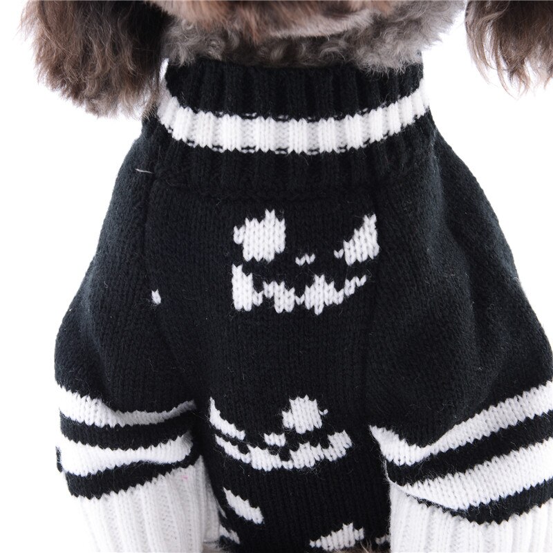 Svart vinter kjæledyr genser xmas snø mønster hundeklær julekostymer vinter varme klær for liten hund dachs chihuahua