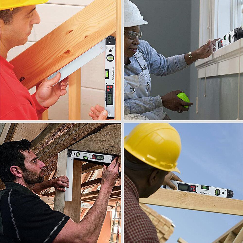 Goniómetro Digital para carpintería, regla de ángulo de pantalla de 225 grados, transportador de construcción, aleación de aluminio,