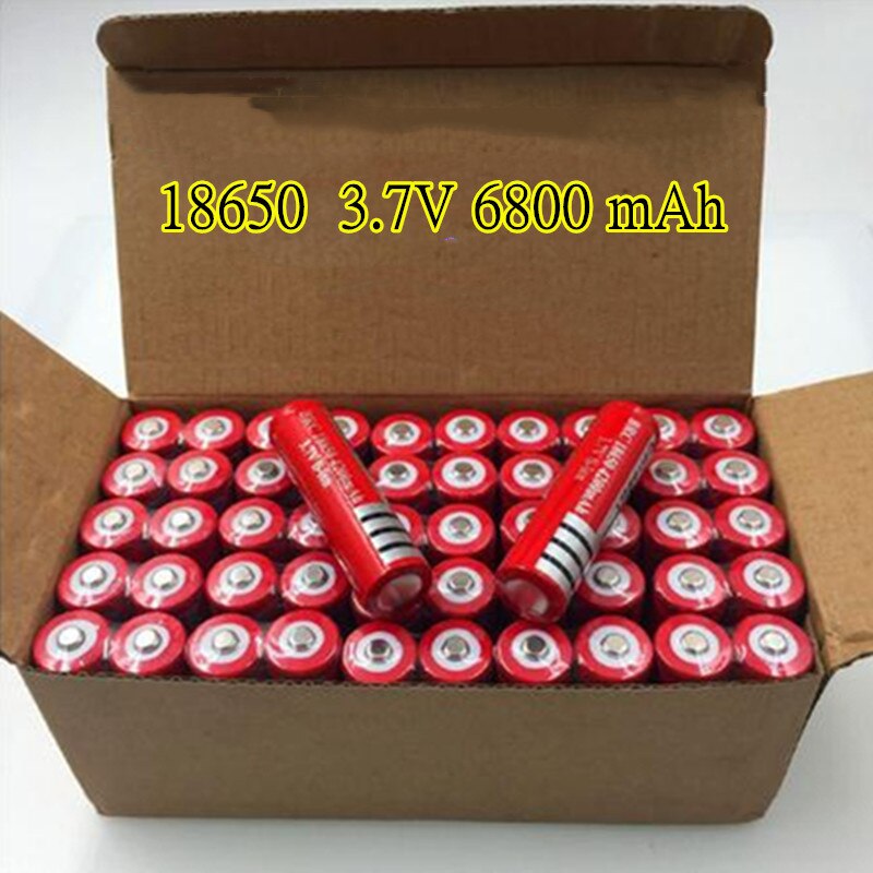 100% Originele 18650 Batterie 3,7V 6800Mah Wiederaufladbare Liion Batterie Für Led Taschenlampe Batery Litio Batterie + Ladegerät