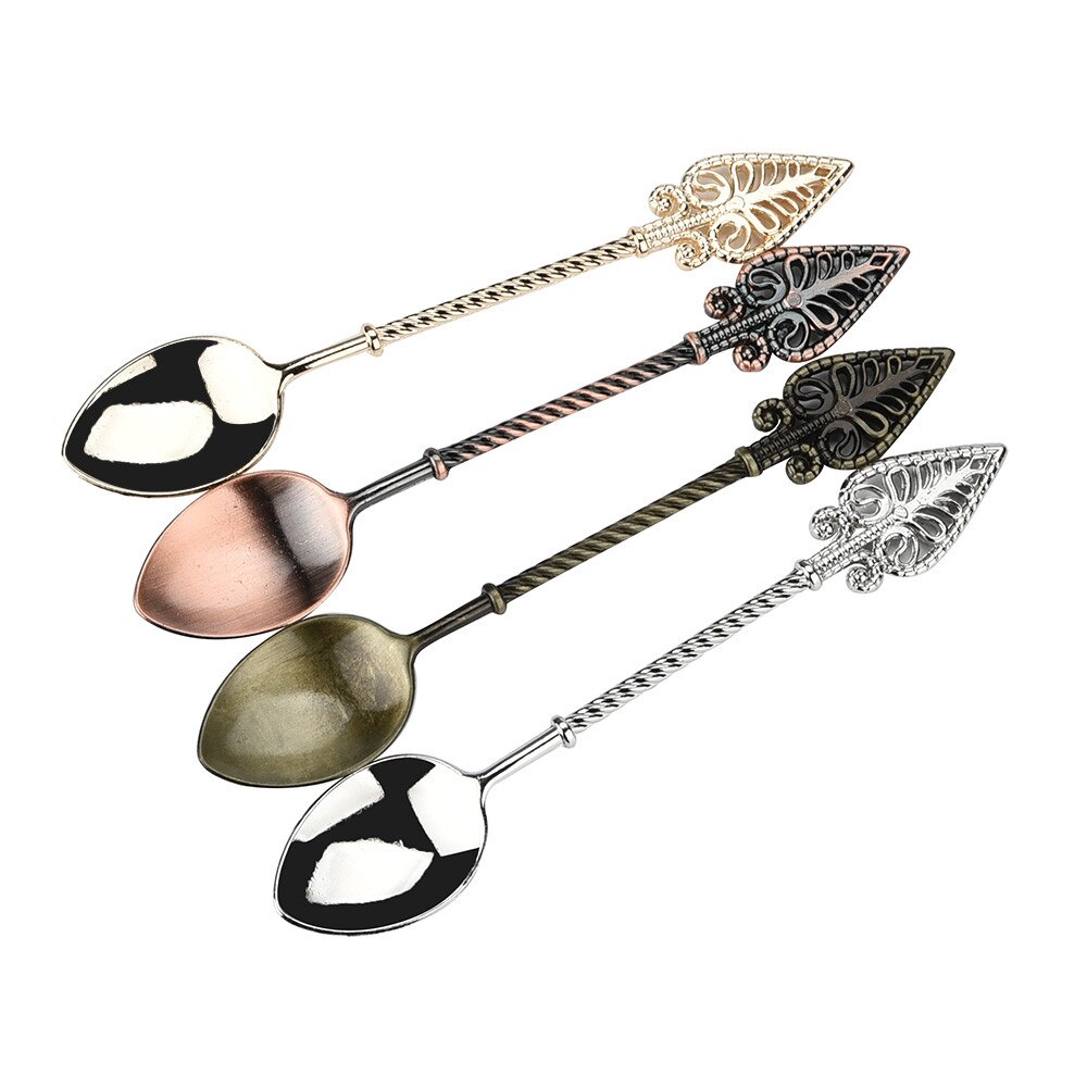 Vintage alloy coffee spoon Retro Coffee Spoon Sugar Tea Dessert Cake Cutlery Kitchen Tableware sugar skull spoons