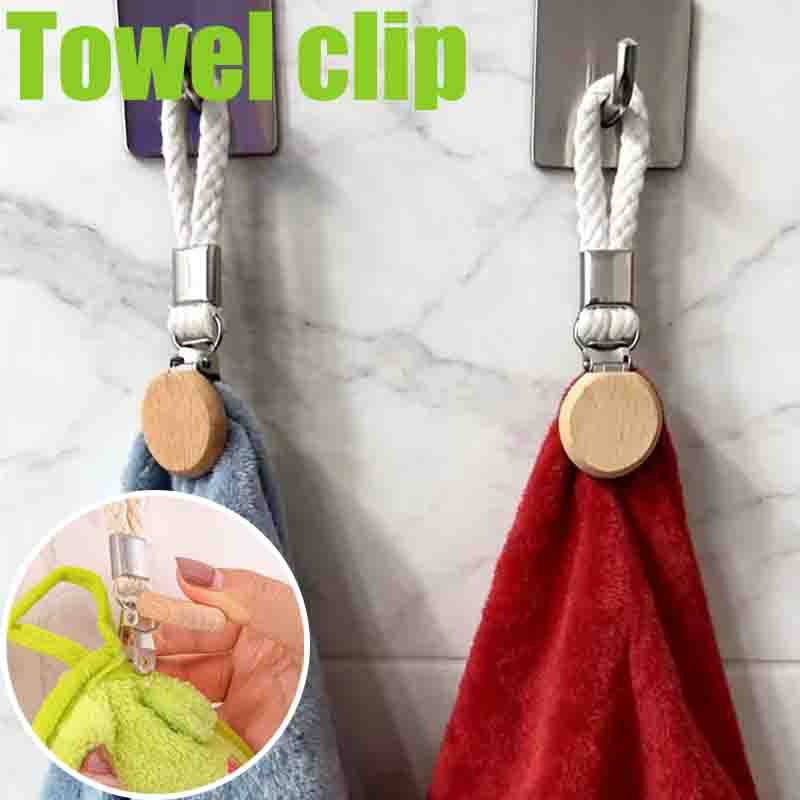 1-6 PCS Huishoudelijke multifunctionele metalen opbergclip Handdoekclip Geweven touw Hangende clip Geen boor Draagbare badkamerhanddoekclip