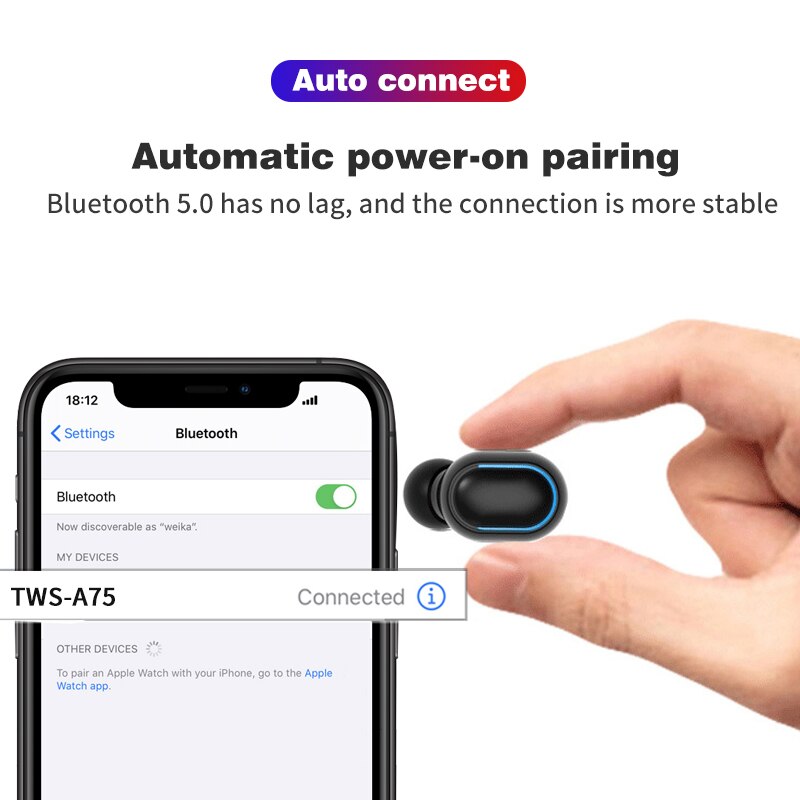 Bluetooth-kopfhörer, kabellose ohrhörer mit mikrofon, wasserdichte sportkopfhörer, headsets mit geräuschunterdrückung für smartphones