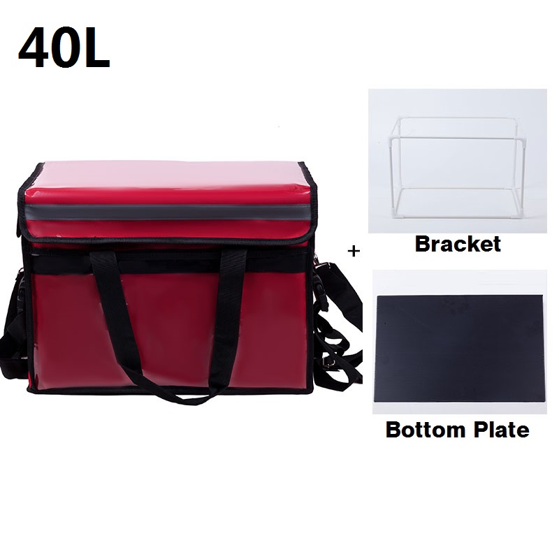 Large Food Thermal Cooler Bag Outdoor Waterproof Ice Thermo Packs Car Travel Picnic Lunch Box Thermos Refrigerator Bag: red with fittings