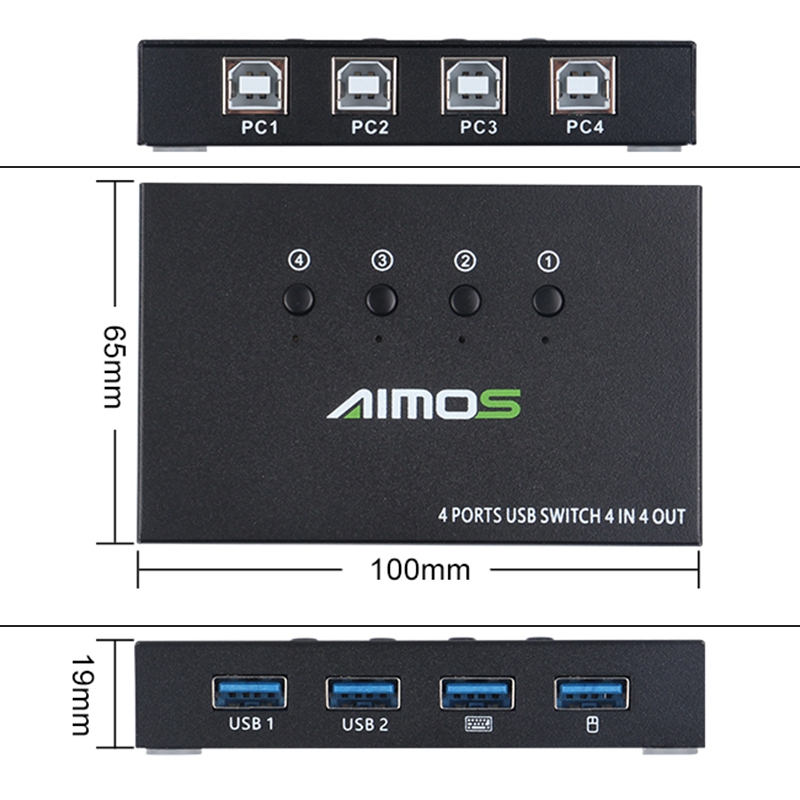Caja De Interruptor KVM Para Compartir Teclado, 2 ... - Grandado