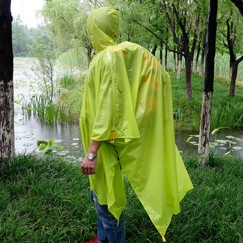 Multi-funktion Ultra-licht Regenmantel Poncho, Flugzeug, Boden licht Nylon Silikon Super WR Stoff, gewicht 210g