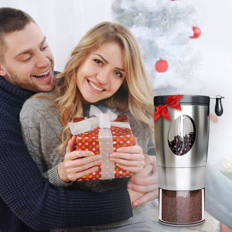 Molinillo de café plegable, de acero inoxidable, hecho a mano, para café en grano, Molinillo, herramienta de cocina, 1 unidad