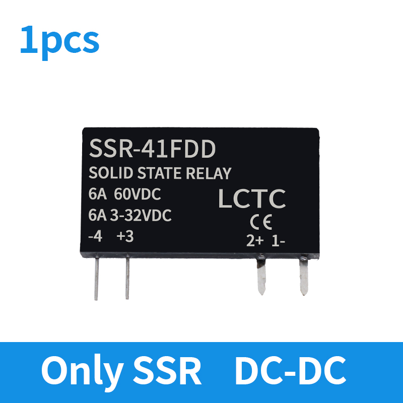 Smalt relä ssr -41 fda ssr -41 fdd solid state-relä 6a din-skene-relä likströmsstyrning ac dc-styrning likström: Största