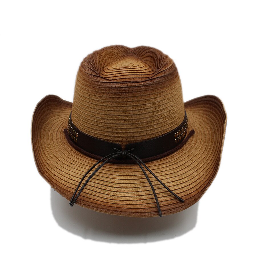 Dames heren stro holle western cowboyhoed voor heer cowgirl jazz kerk pet vader zomer sombrero strand zonnehoed