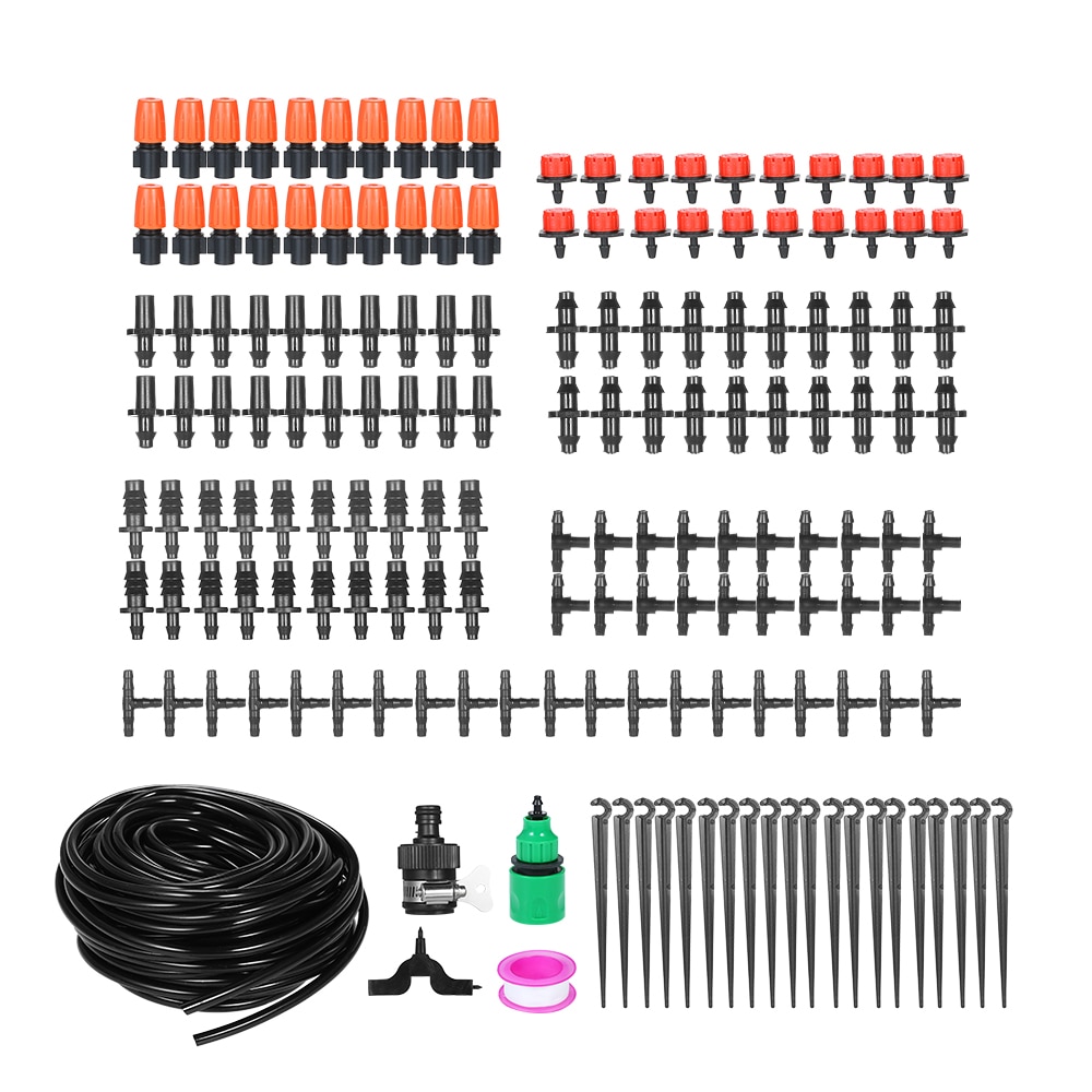 Garden Irrigation Spray 25m pipe 30 drippers Automatic Drip Irrigation System Watering Irrigation with Atomizing Nozzle Dripper