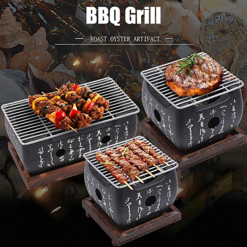 Japanse Koreaanse Bbq Grill Oven Aluminium Houtskool Grill Draagbare Party Accessoires Huishoudelijke Barbecue Gereedschap