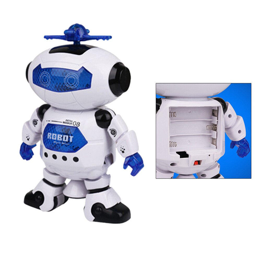 Dancing Robot Musical and Colorful Flashing Lights Kids Fun Toy Naughty Rotating Electronic Robot (Red): White