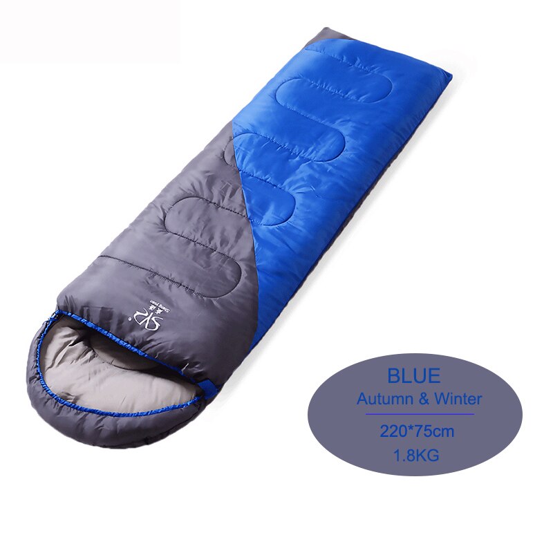 Camping sac de couchage coton adulte léger 4 saisons froid enveloppe sac de couchage sac de couchage pour voyage en plein air randonnée: Blue 1.8KG