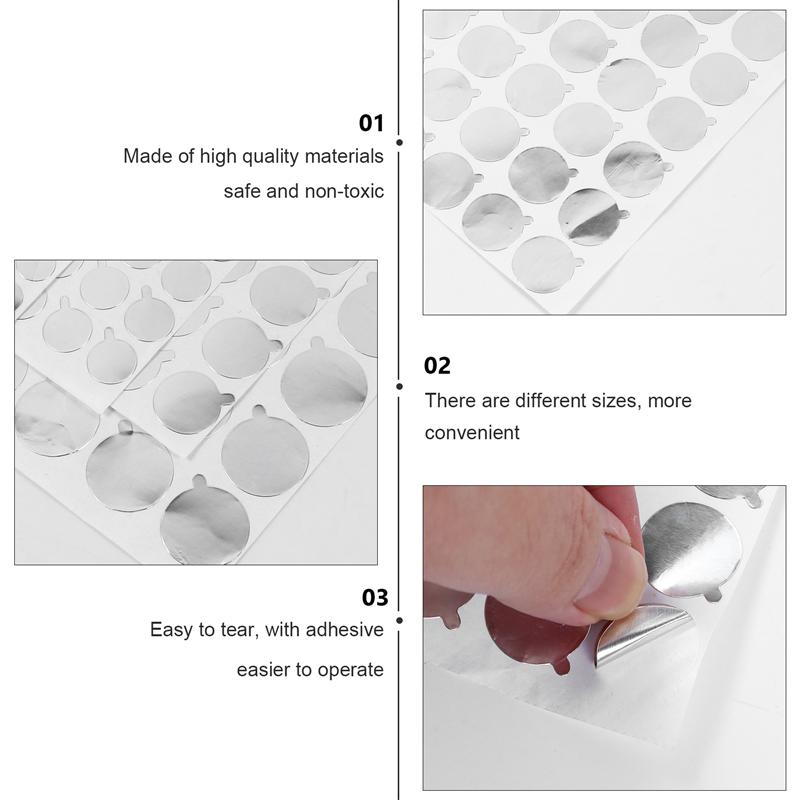 6 Sheets Foil Silver Label Sticker Aluminium Foil Sealing Sticker Self-adhesive Stickers Soft Tube Sticker supplies