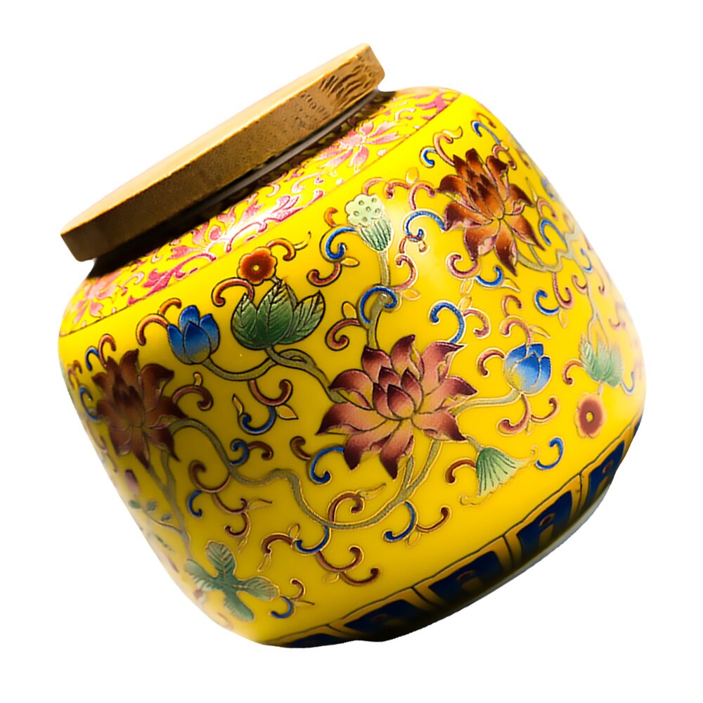 230ML Ceramic Tea Canister Sealing Tea Pot Storage Tank Tea Storage Pot: Yellow
