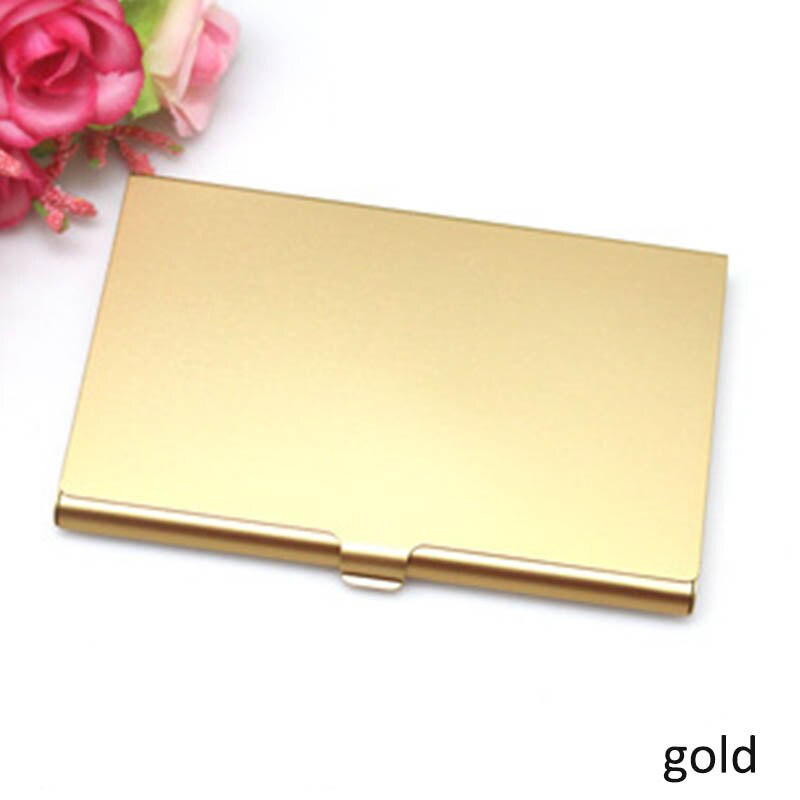 Tarjetero portátil de aleación de aluminio para mujer, Cartera de Metal, tarjetero, monedero, funda de Metal, 1 ud.: gold
