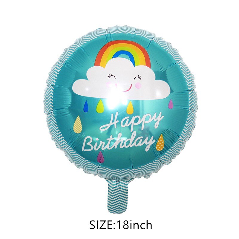 18 pouces rond arc-en-ciel nuage ballon fête d'anniversaire décoration de mariage boule bleu rose gonflable feuille d'aluminium hélium ballon: 6